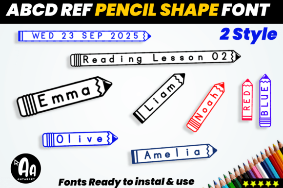 Abcd Ref Pen Shape Font