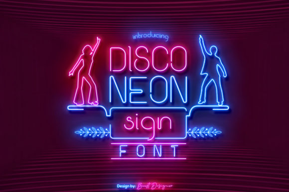 Disco Neon Sign: A Bold Sans Serif Font for Web Design