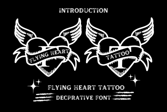Flying Heart Tattoo Font for Business