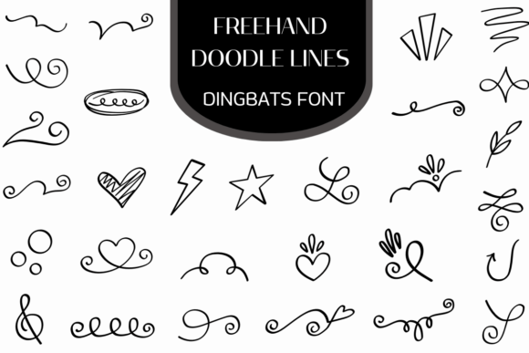 Freehand Doodle Lines Font