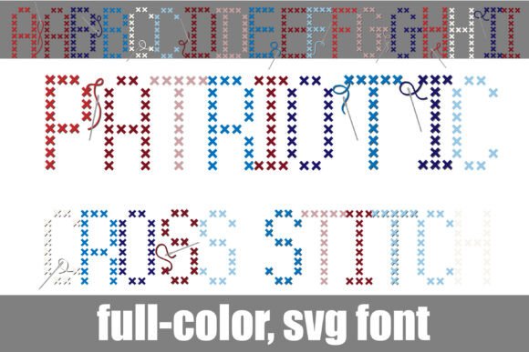 Patriotic Cross Stitch Font